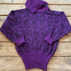 Vintage Christian Dior Purple Paisley Sweater SM